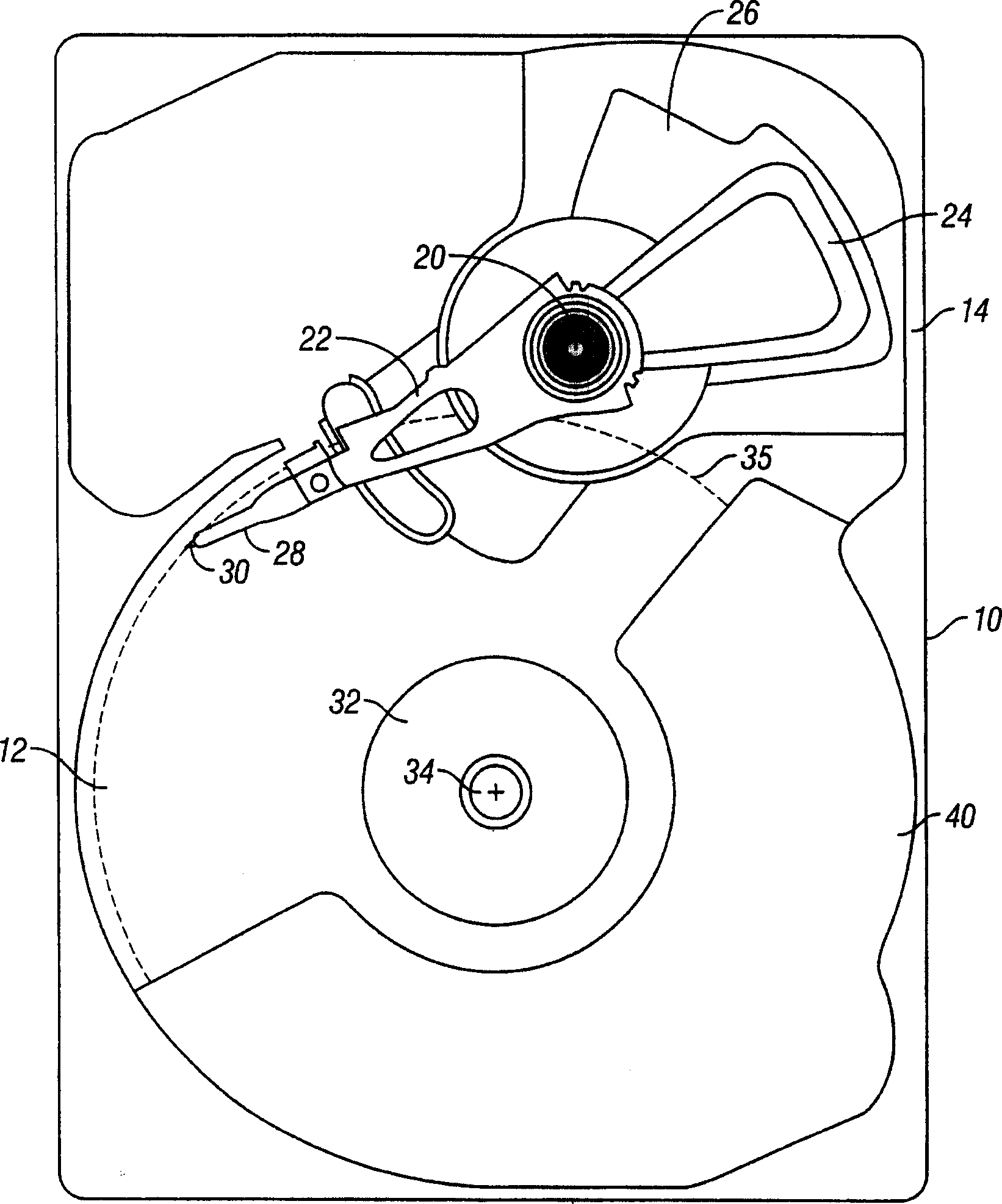 Data recording disk drive with nonplanar plate surfaces for damping out-of-plane disk vibration