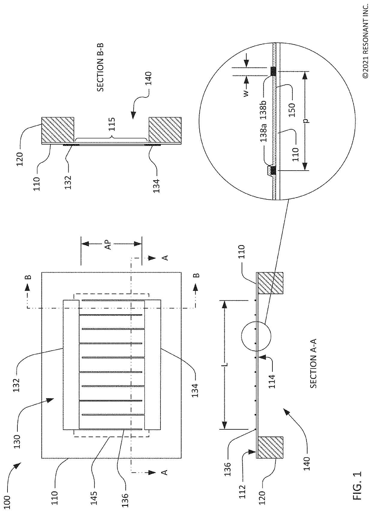 Transversely-excited film bulk acoustic resonator with optimized electrode thickness, mark, and pitch