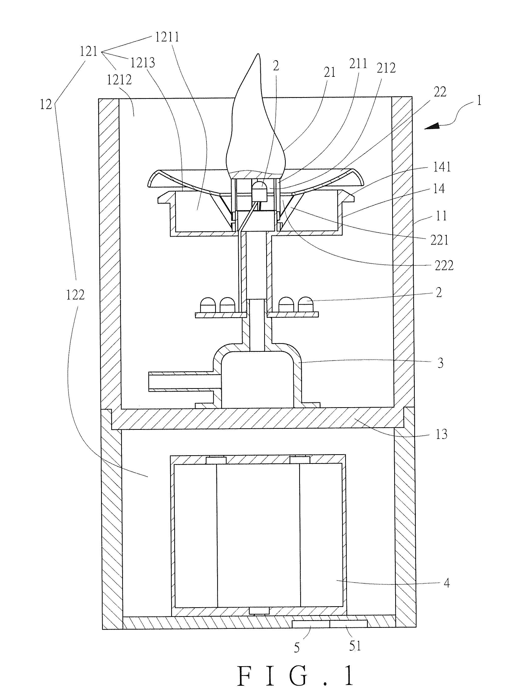 Flameless candle device with fountain