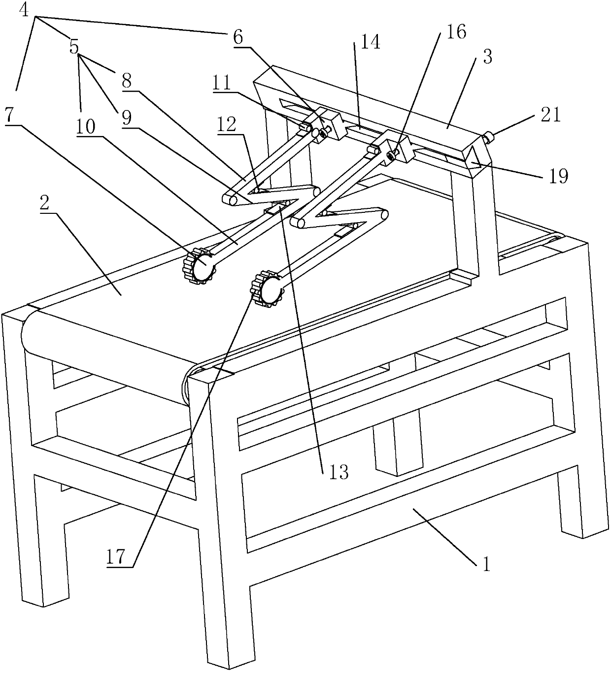 Production conveyor for carton paper boards and application method of production conveyor