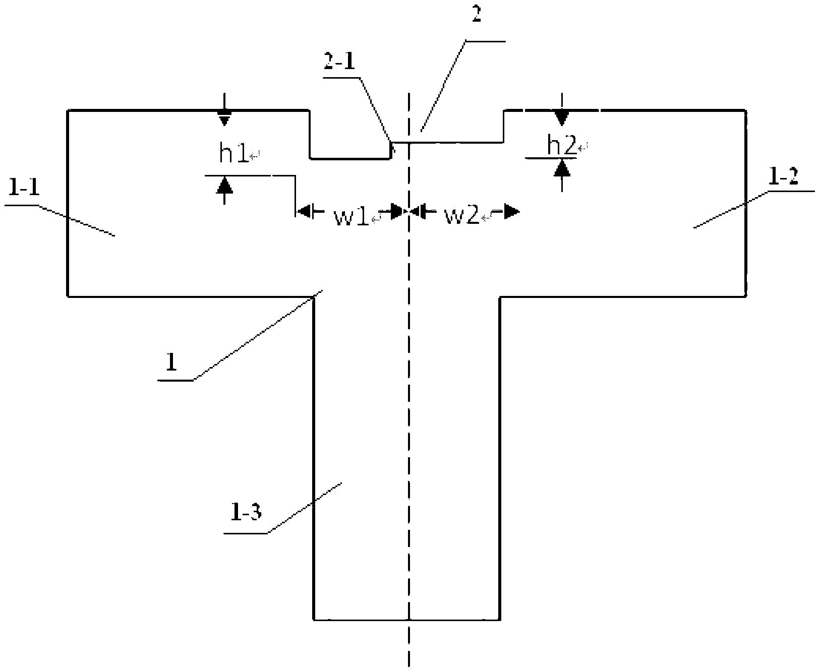 Waveguide power divider with opposite phases and unequal power dividing