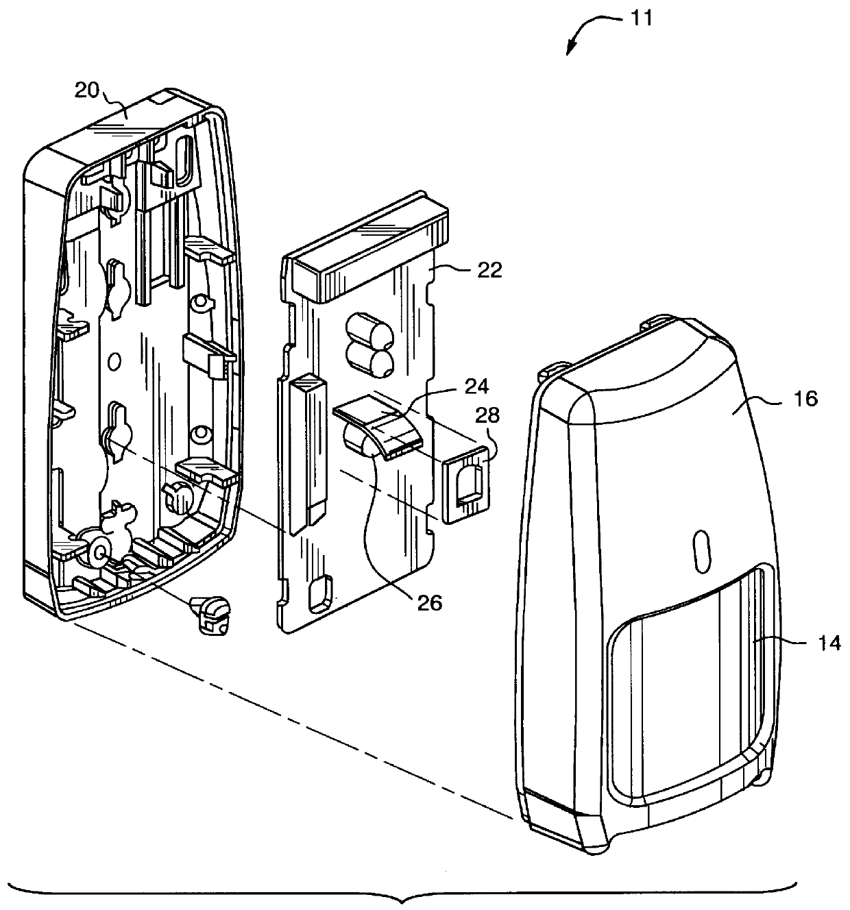 System for absorbing and or scattering superfluous radiation in an optical motion sensor