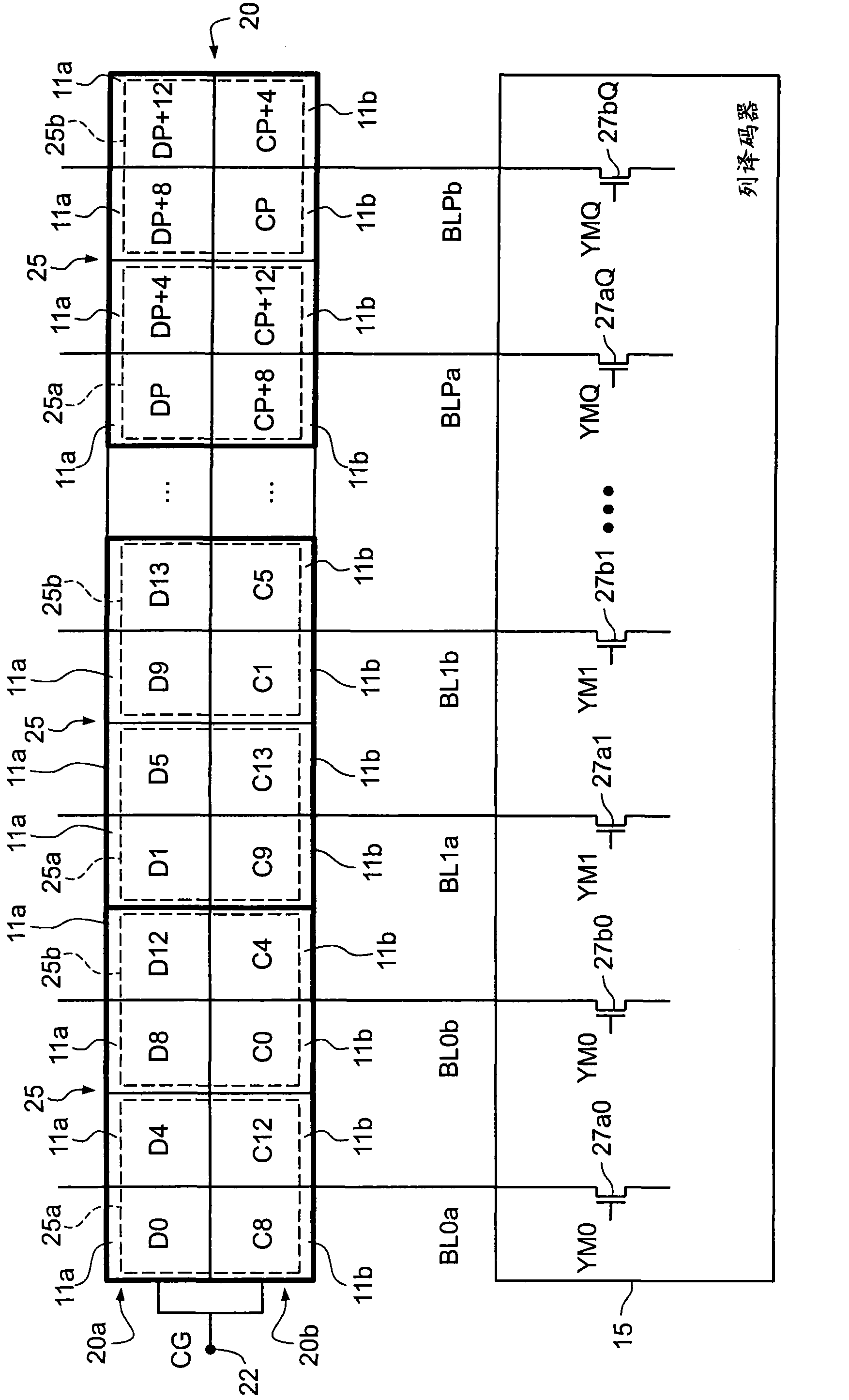 Non-volatile memory device with clustered memory cells