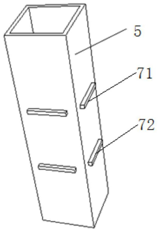 An assembled joint between a square steel pipe column and an h-shaped cross-section beam