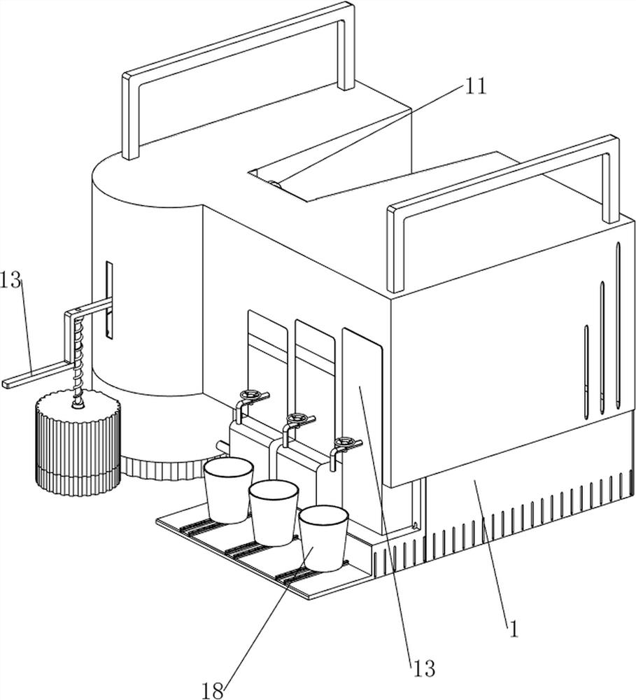 Efficient extraction device for oil-containing wastewater grease in sewage treatment