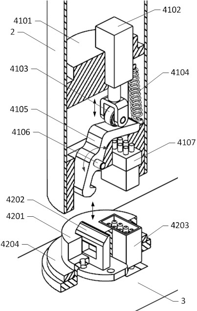 Cutter unhooking device for tree obstacle clearing flying robot