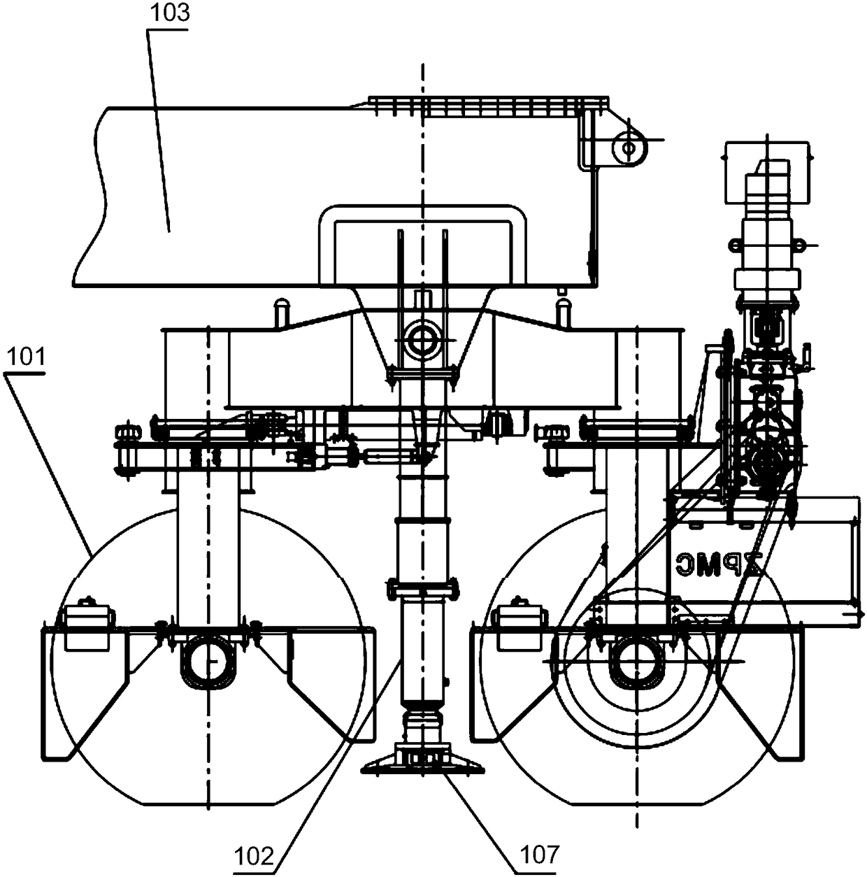 Auxiliary jacking device for tire crane