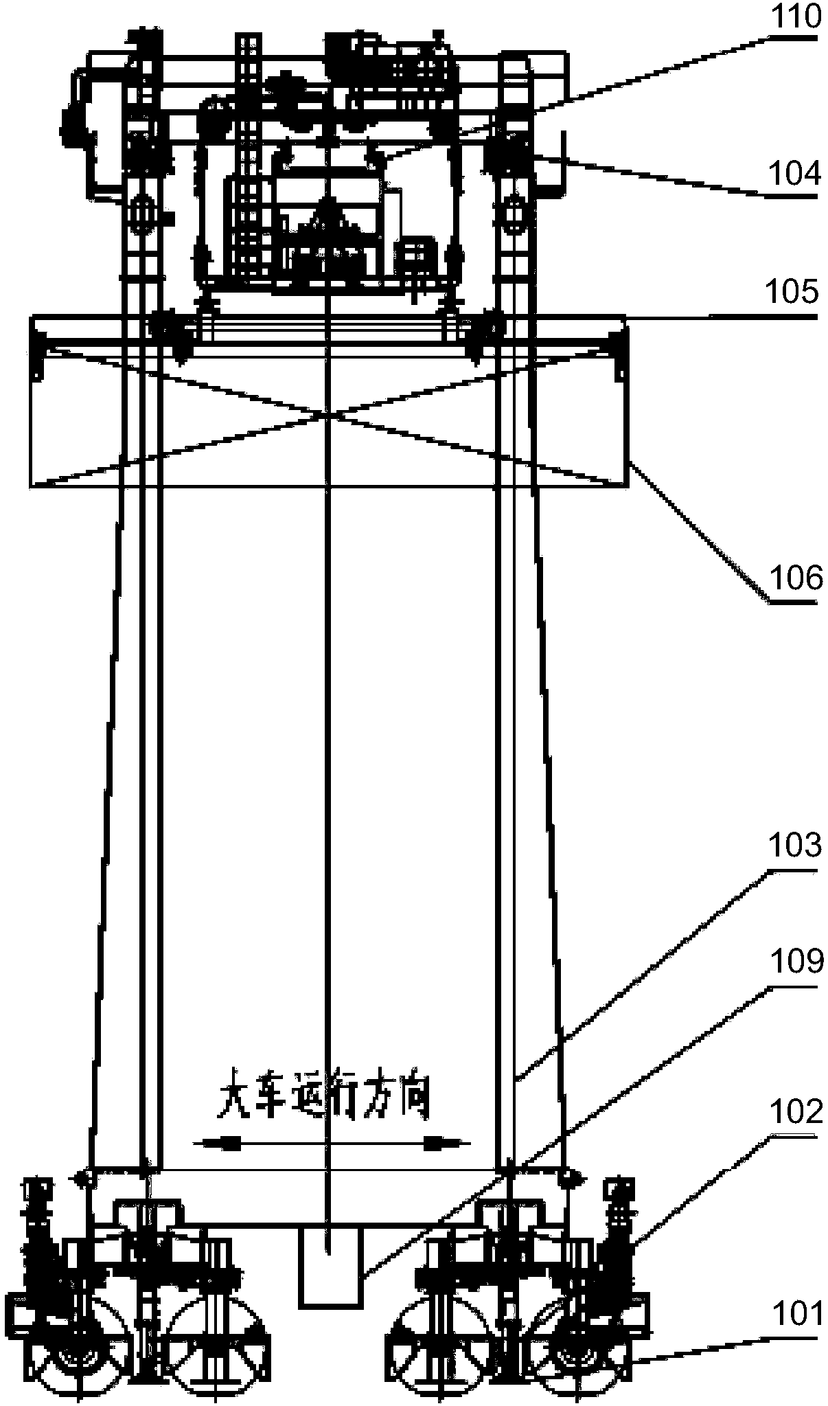 Auxiliary jacking device for tire crane