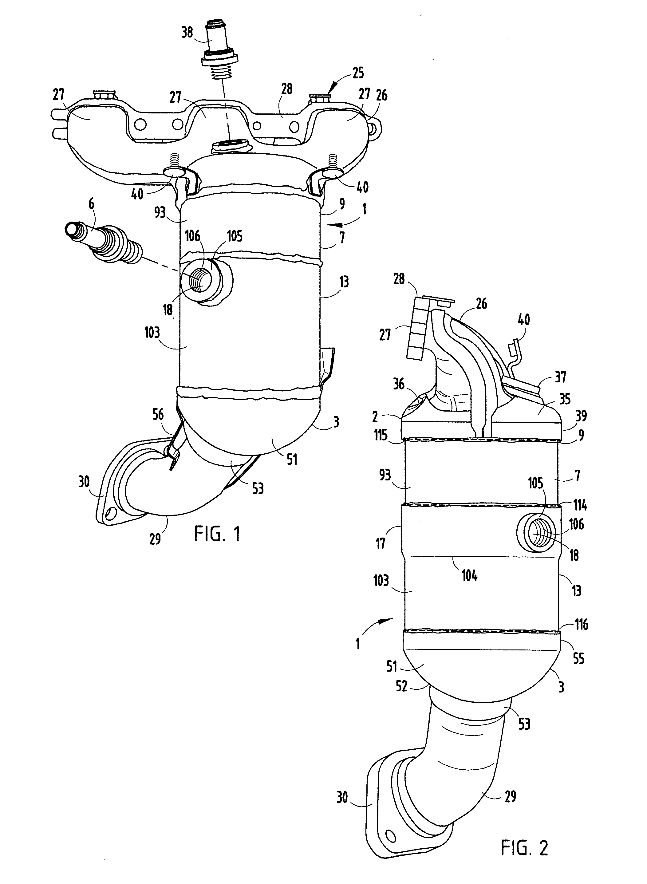 Method for making two-piece catalytic converter with double wall mid-section