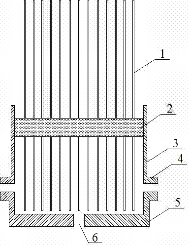 Hollow fiber membrane assembly pouring device and method thereof