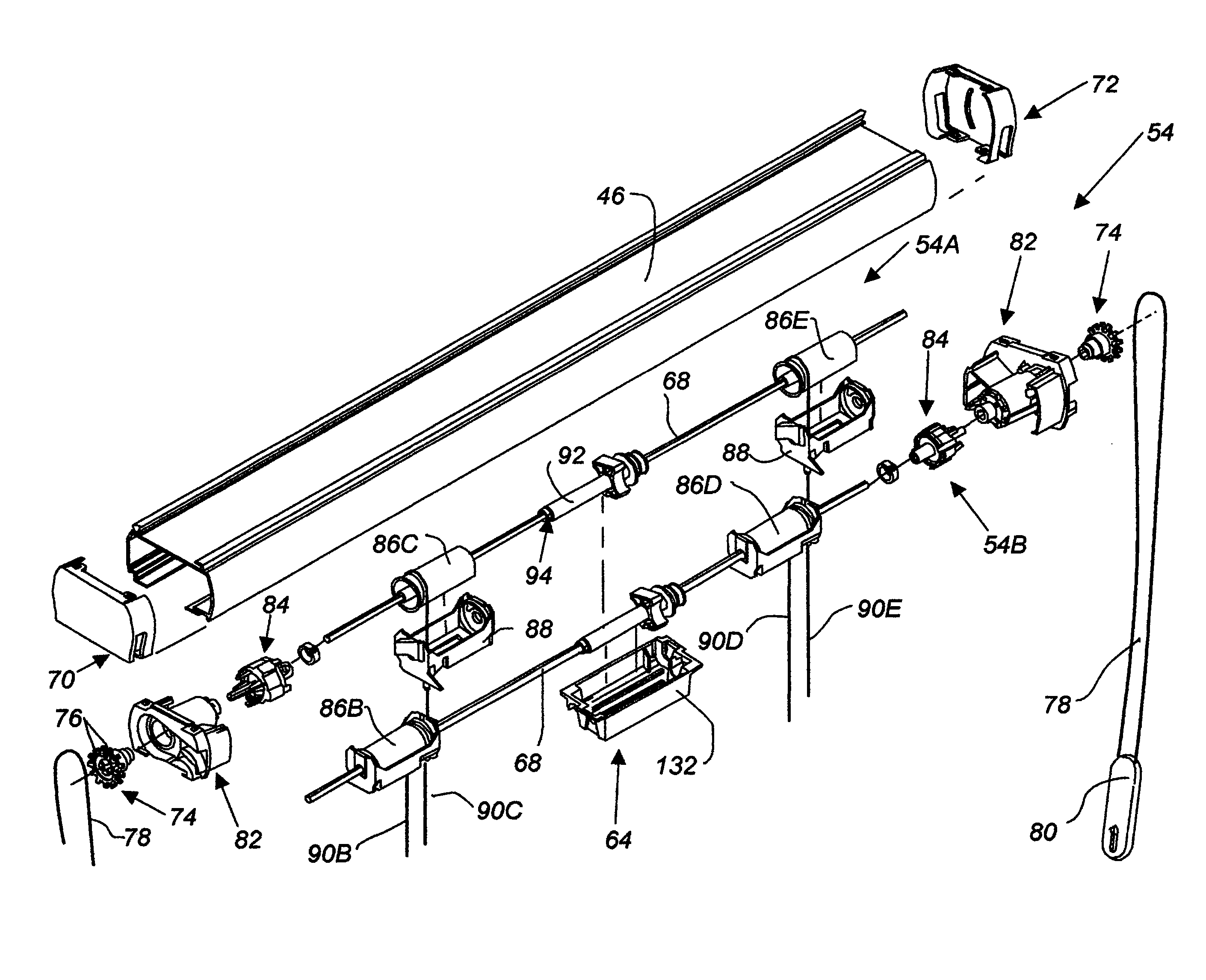 Cord tension control for top down/bottom up covering for architectural openings