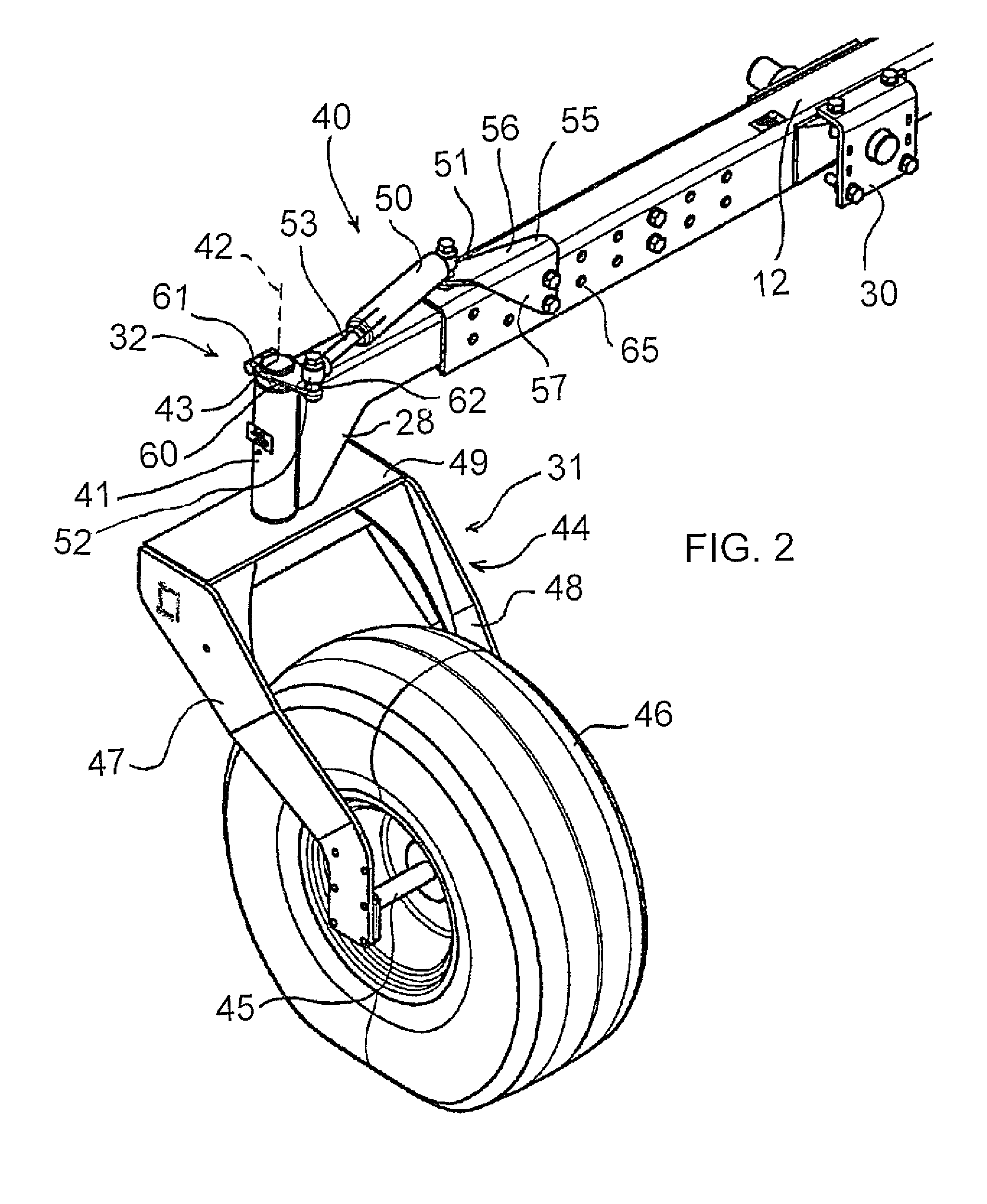 Windrower tractor with rear wheel suspension