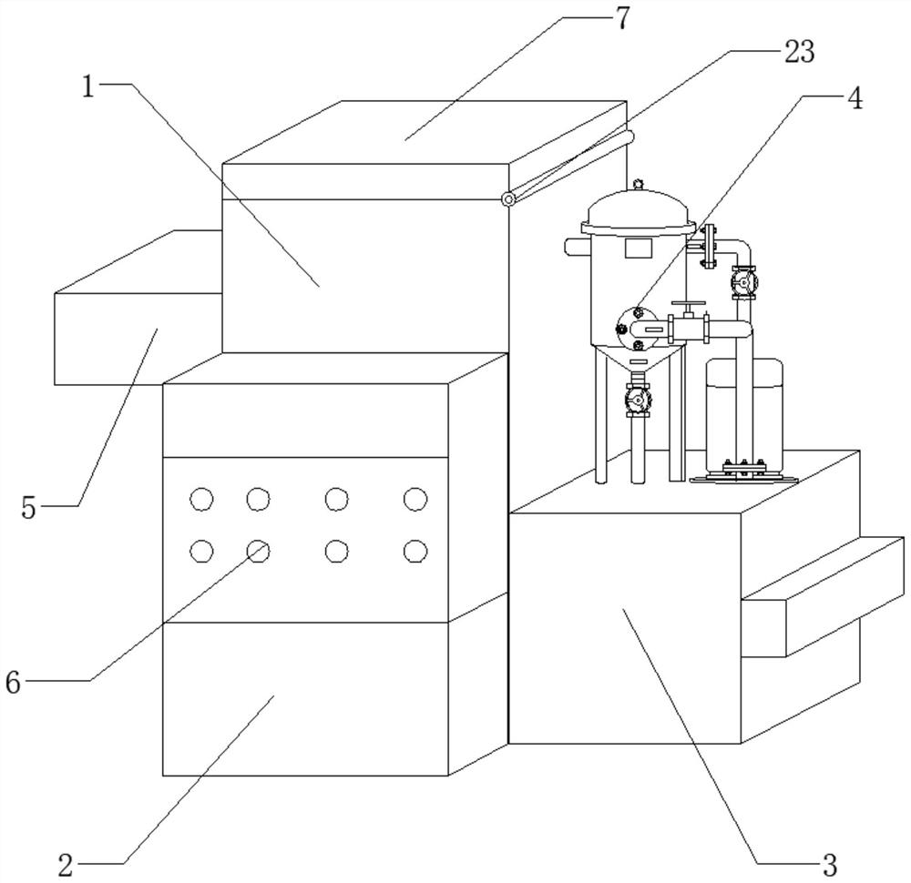 Rotary cleaning machine with built-in spraying pipe for workpiece