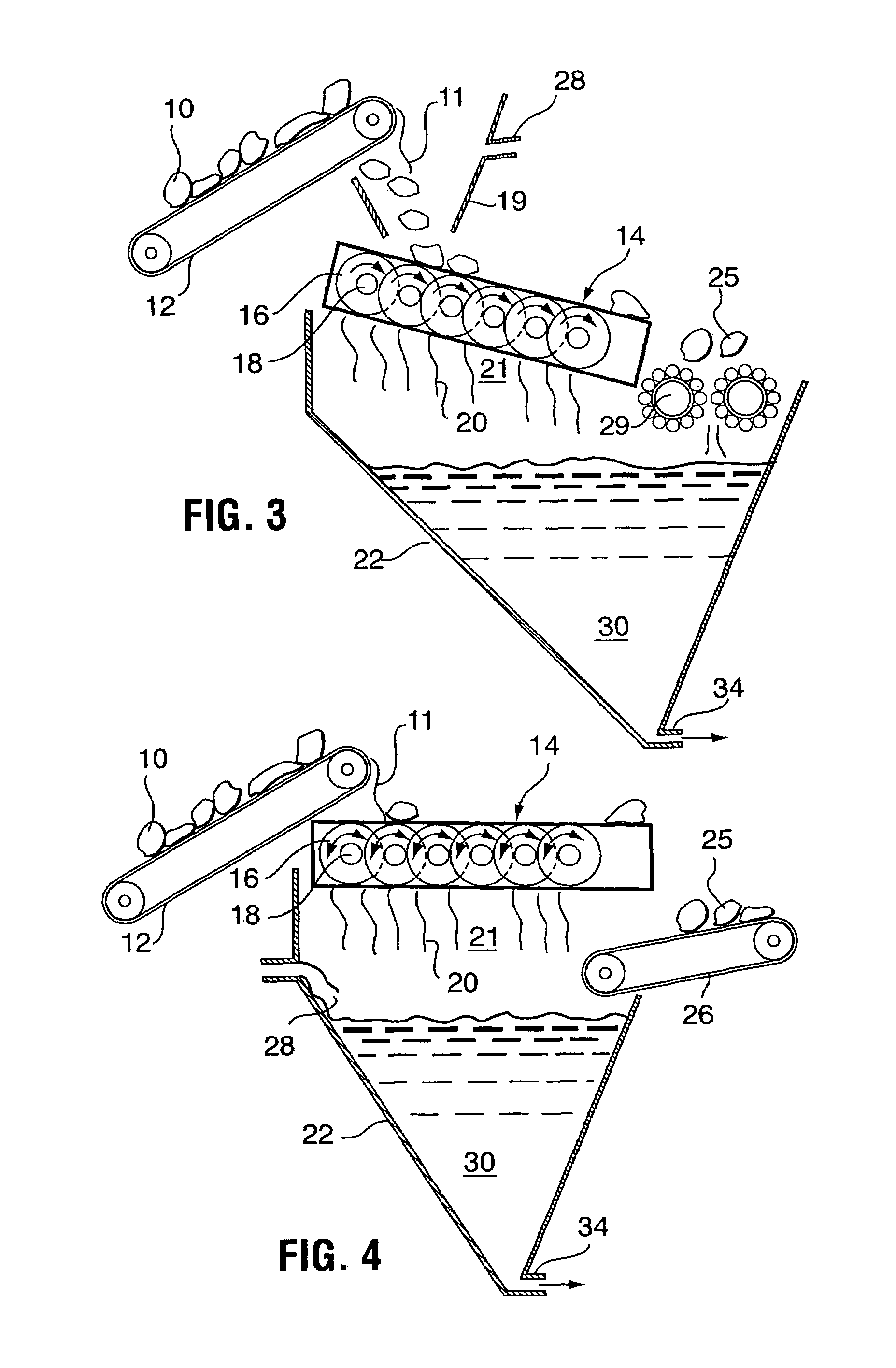 Sizing roller screen ore processing apparatus