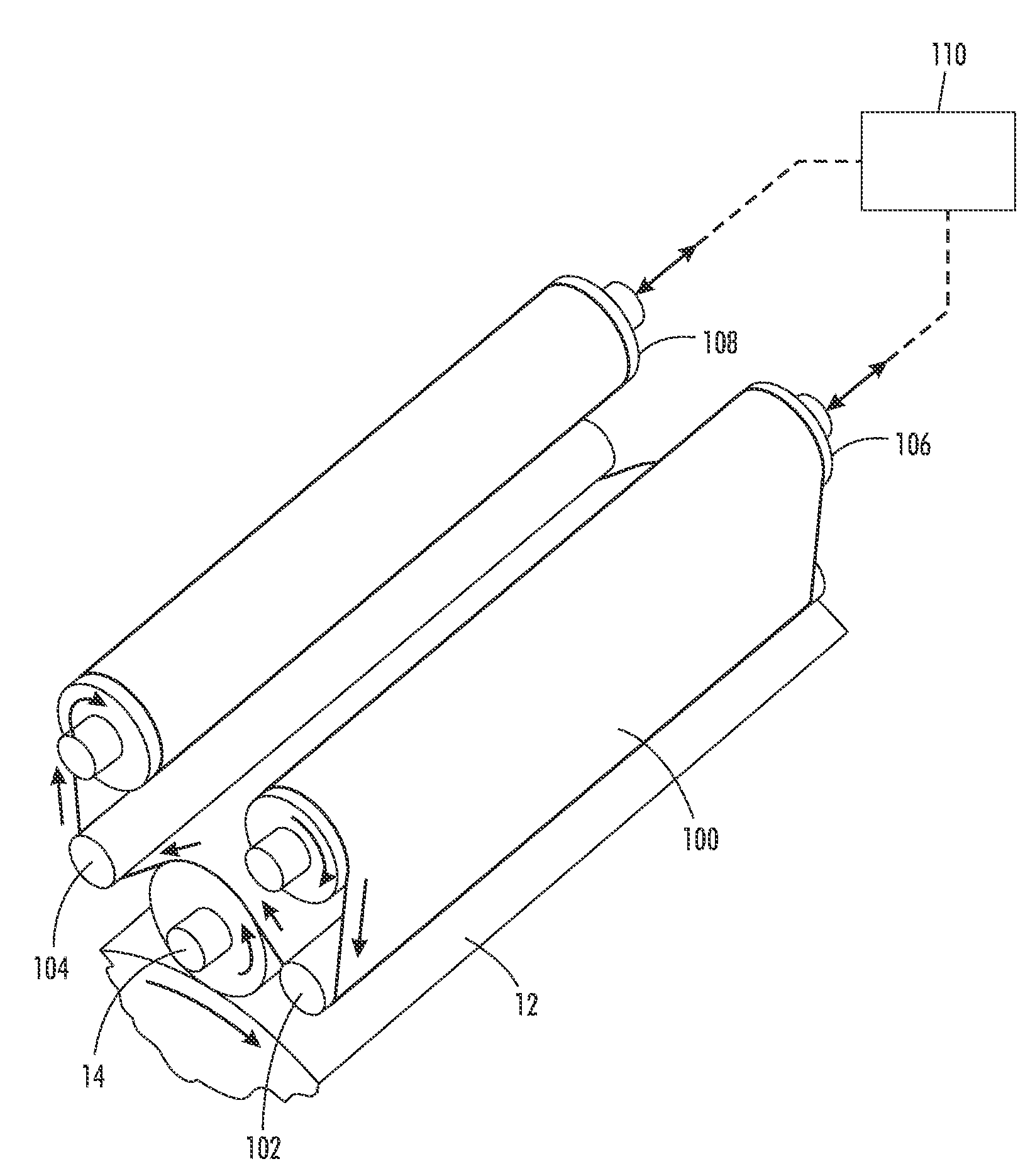 Web fed charging roll cleaner