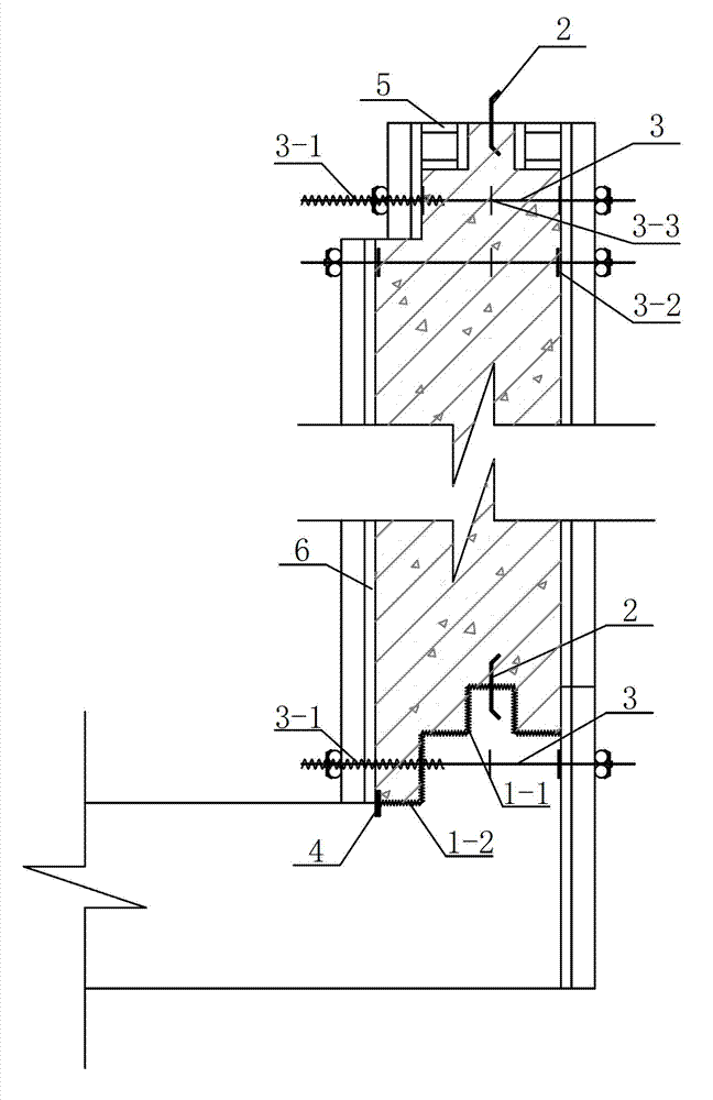 Construction gap of underground waterproof concrete structure and wall template installation method thereof
