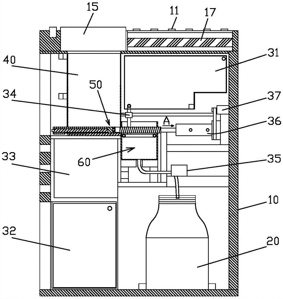 Storage and take-up device for milk powder