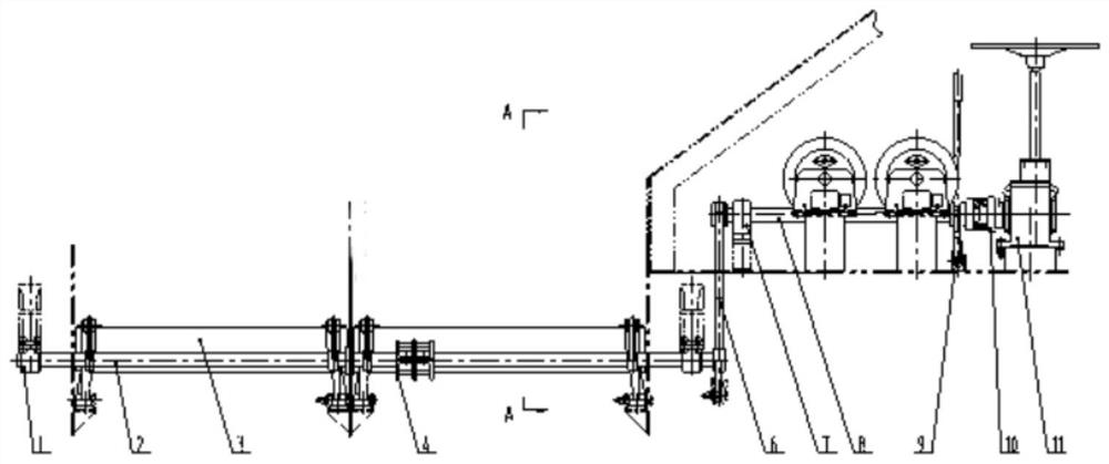 Limiting device for hopper car bottom door opening and closing mechanism