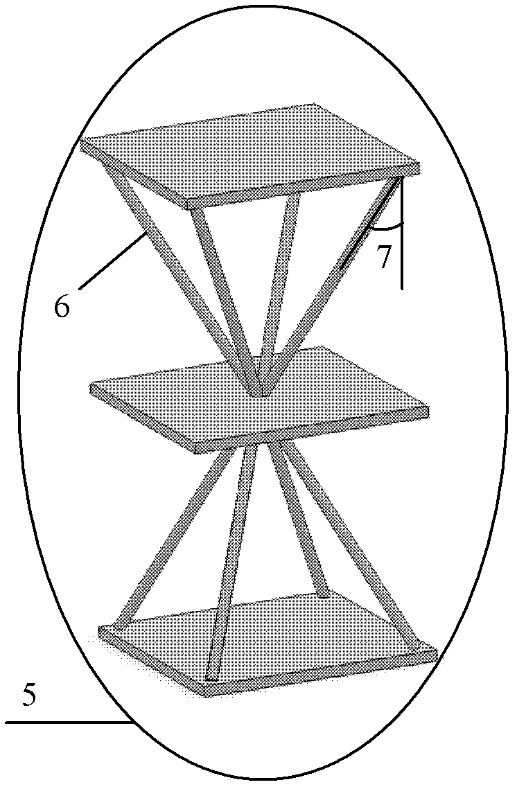 Dual-interlayer symmetrical multi-pyramid configuration three-dimensional integrally-braid lattice composite material and preparation method thereof