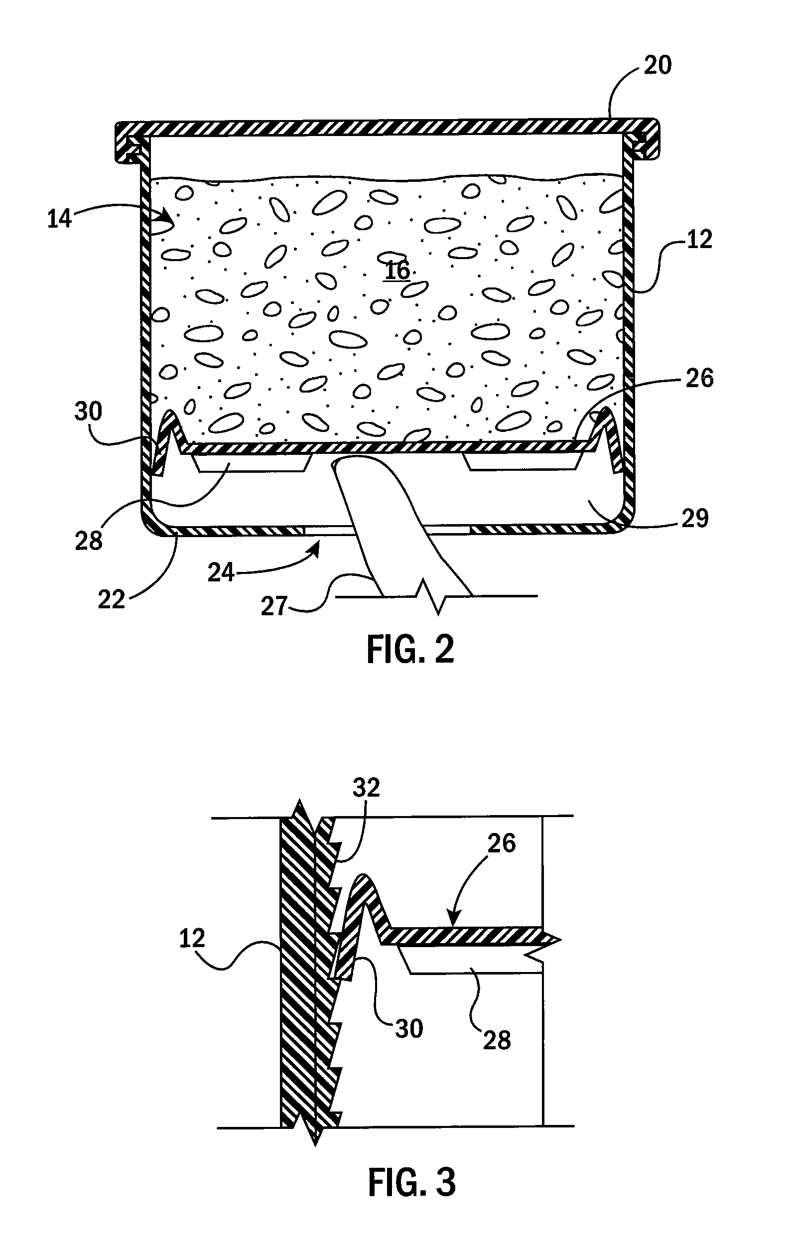 Container with elevating inner wall