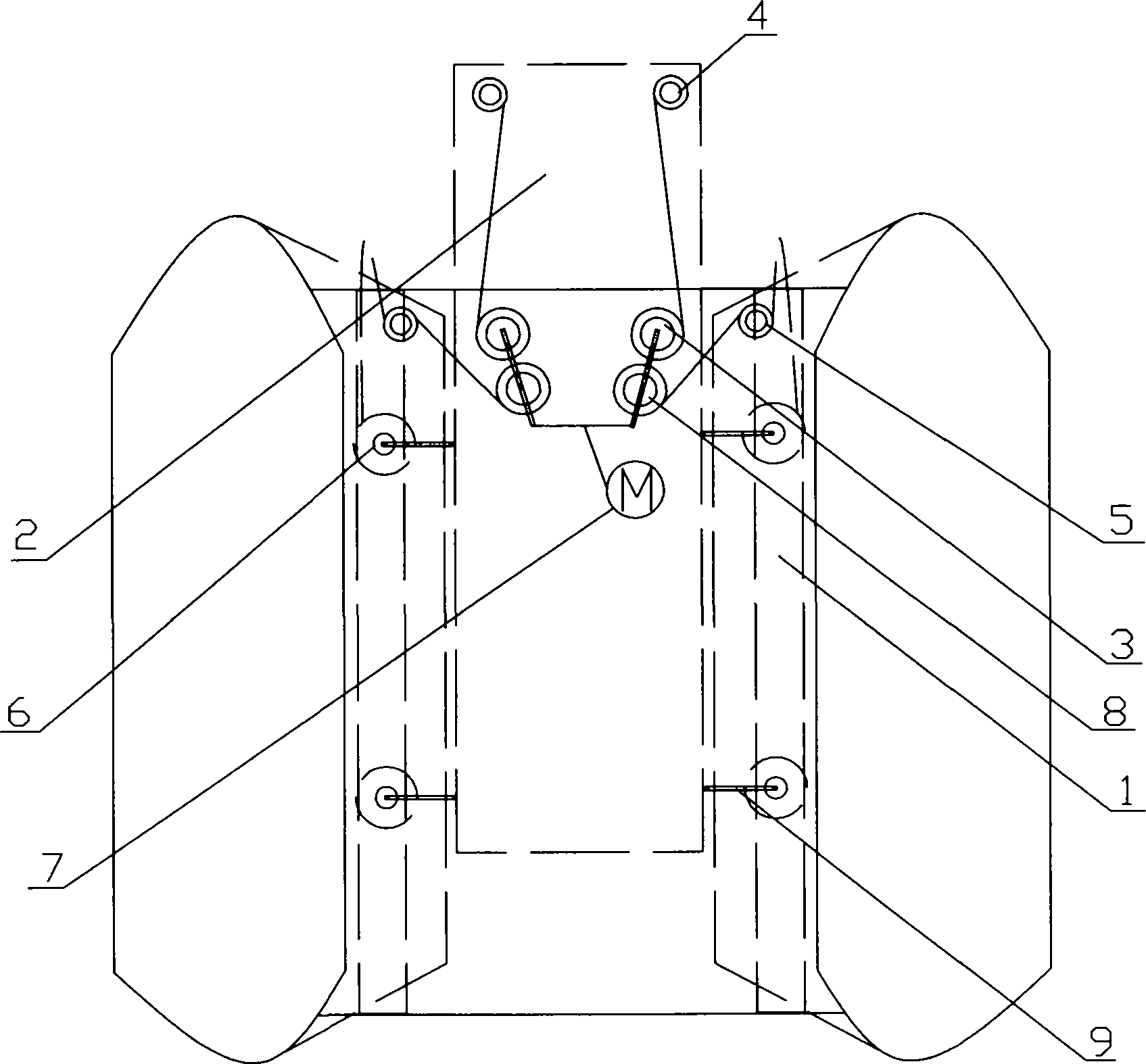 Front bridge deck of unfixed wharf for double-body pleasureboat