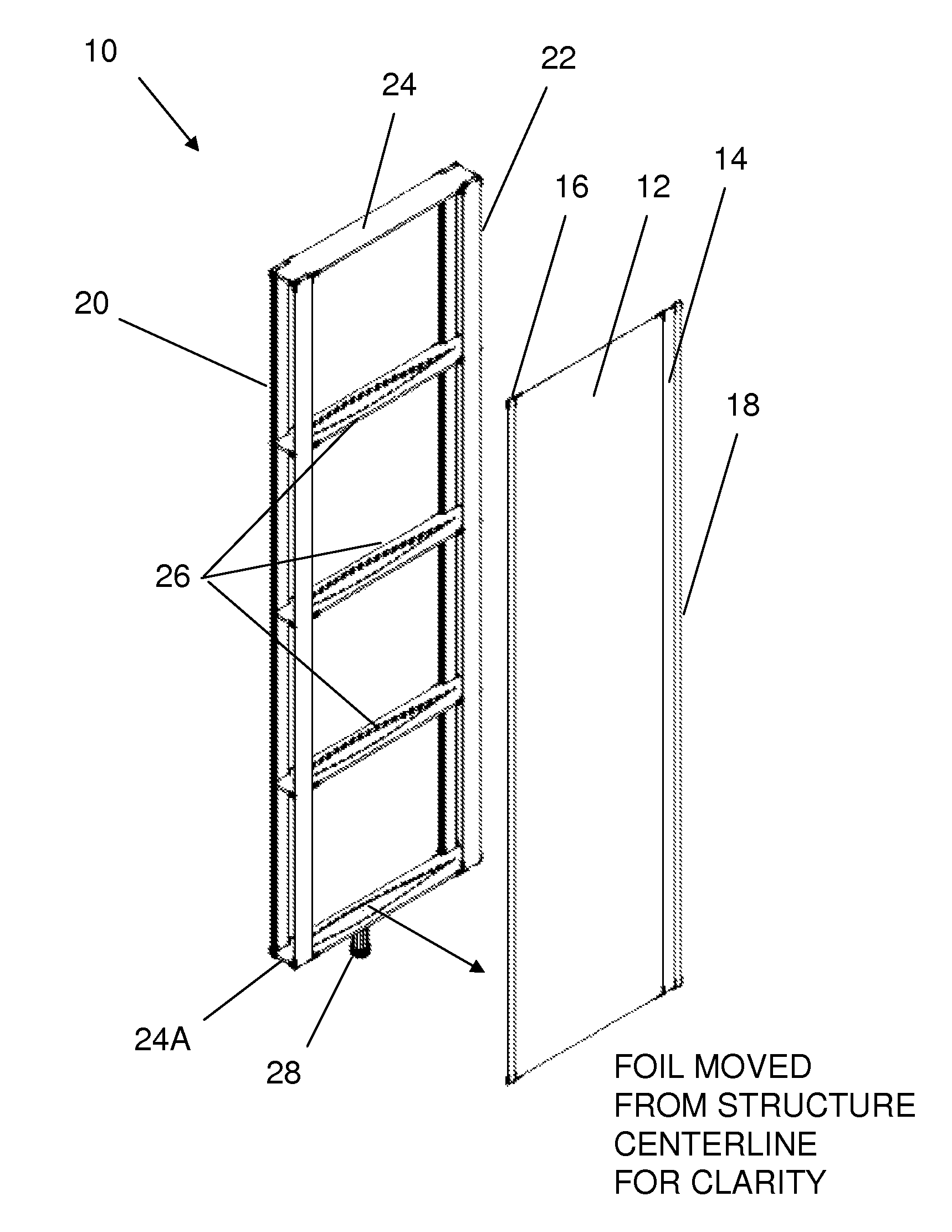 Externally supported foil with reversible camber and variable chord length