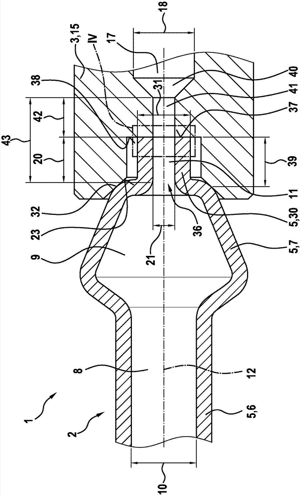 Connection arrangement comprising a hydraulic connection element
