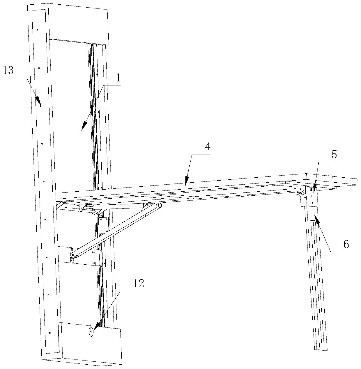 Folding hidden wall-mounted table