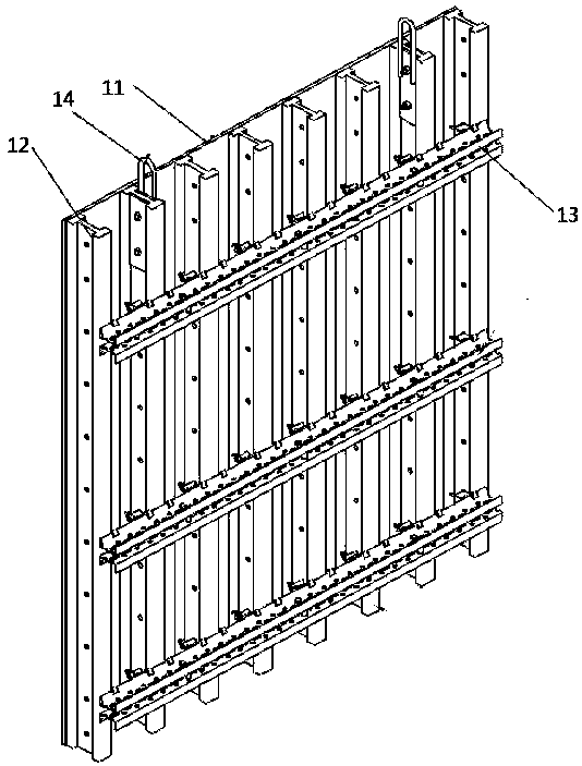 Steel-wood combined pre-assembly and separation type hydraulic self-climbing frame
