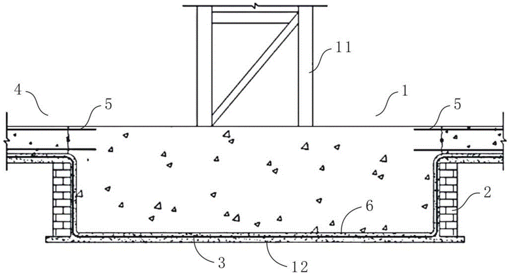 Construction method combining tower crane foundation with building basement floor