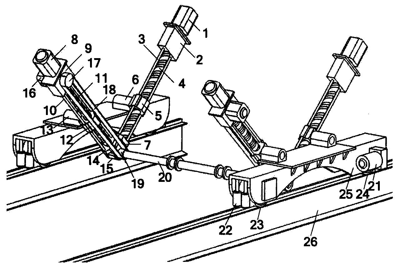 Automobile coating conveyor with multi-rod mechanisms
