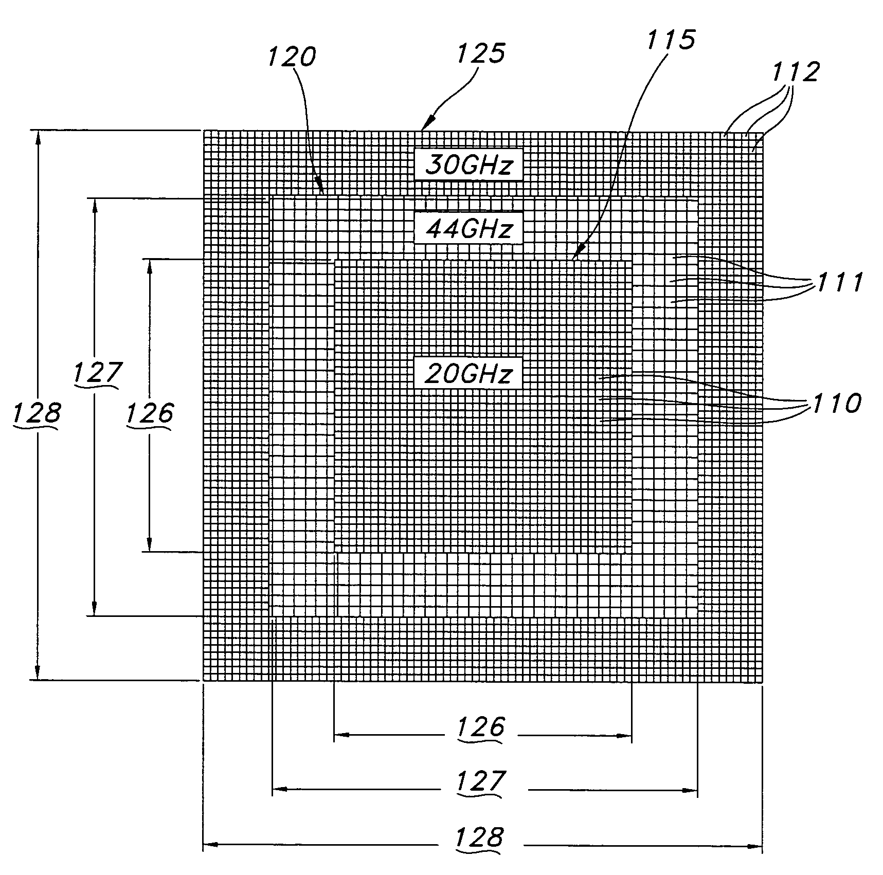 Multi-band wide-angle scan phased array antenna with novel grating lobe suppression