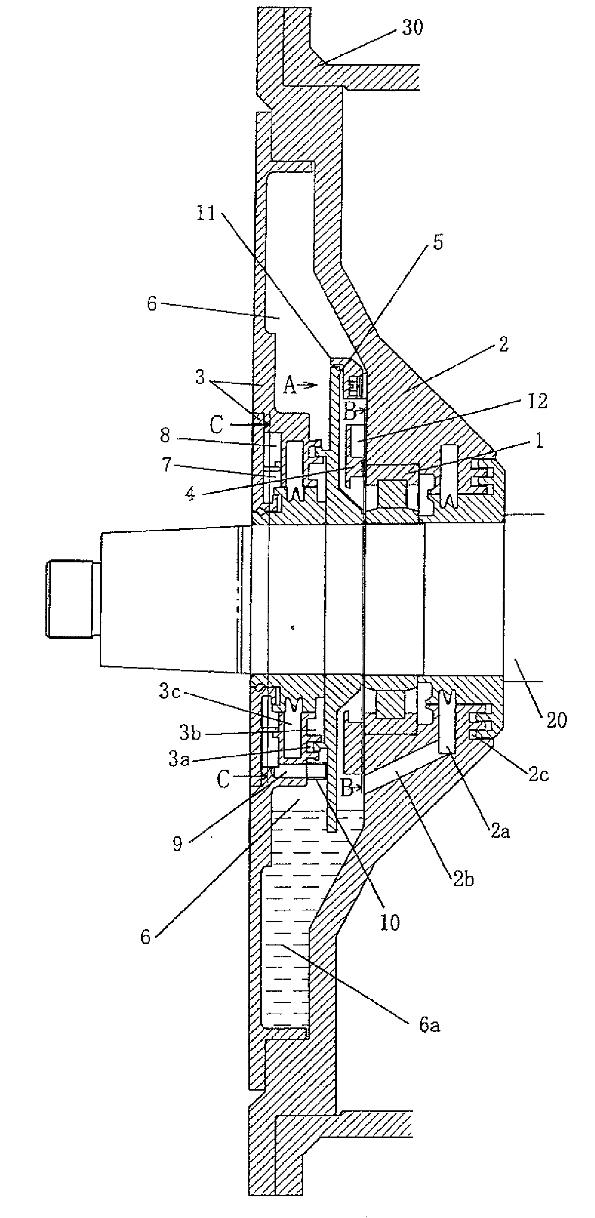 Bearing device for main electric motor for vehicle