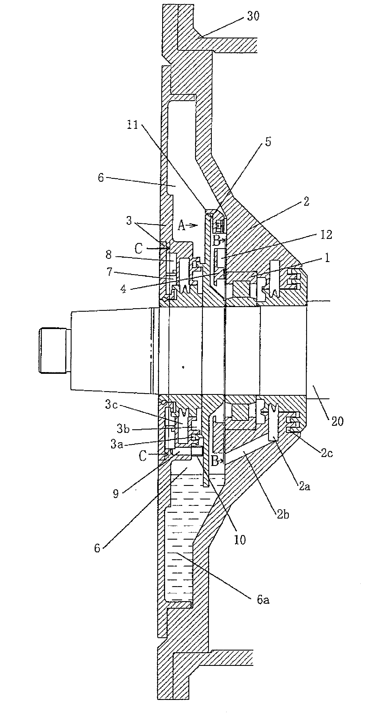 Bearing device for main electric motor for vehicle