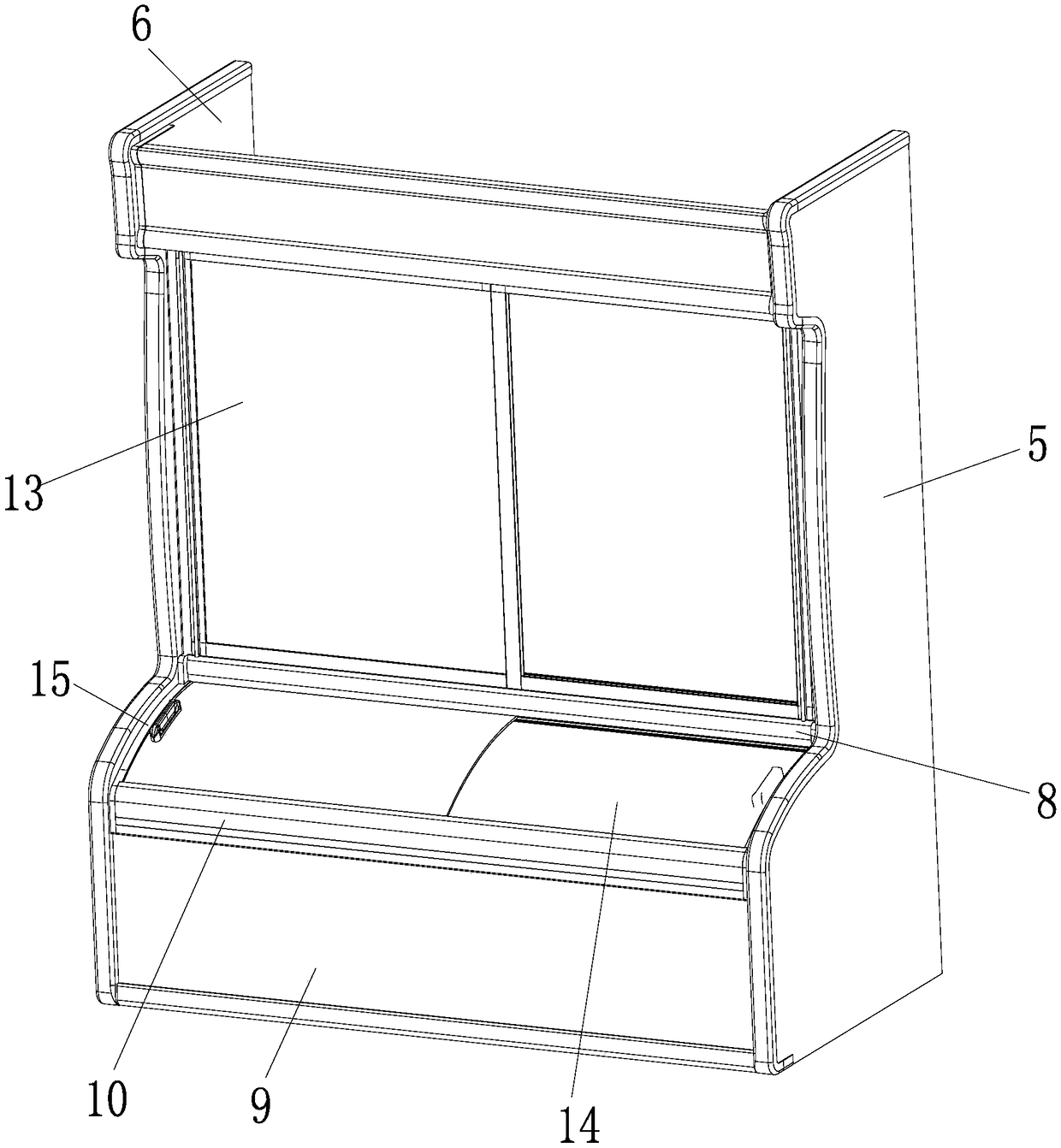 Water guide assembly for dish ordering cabinet