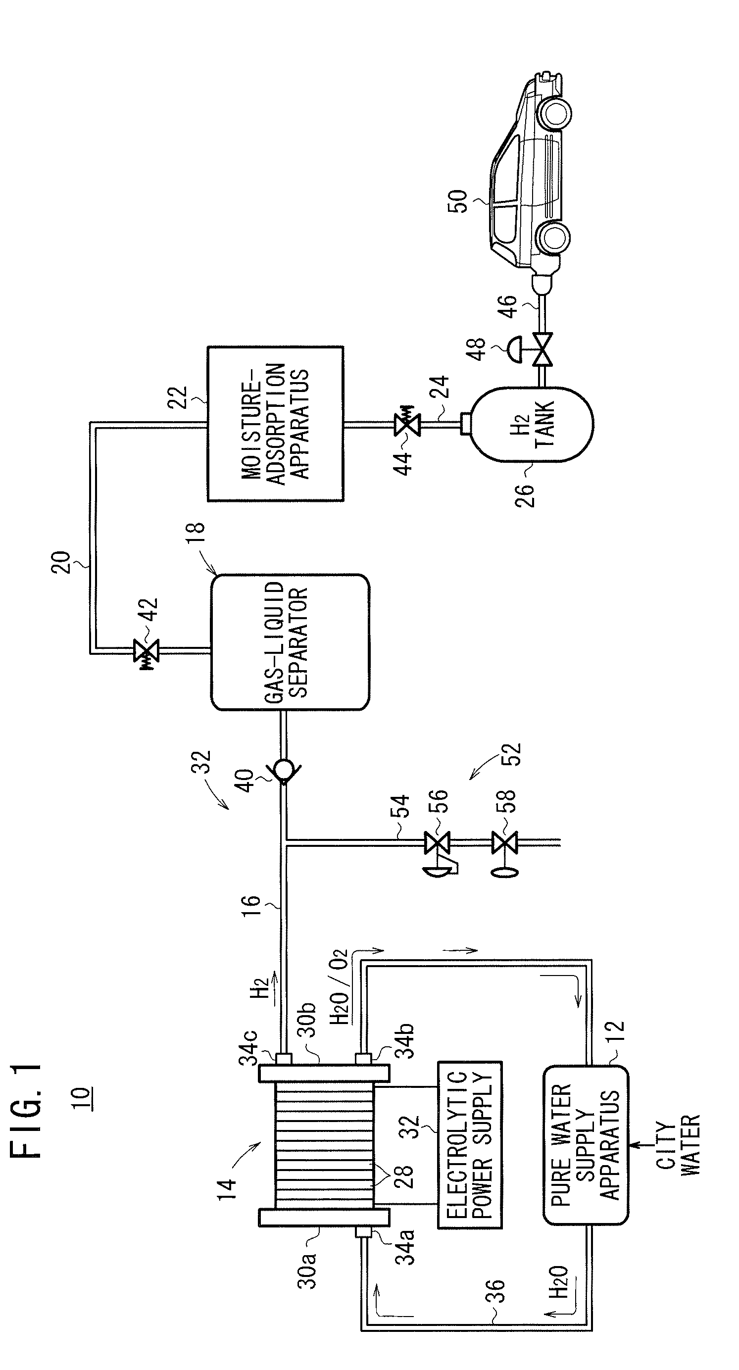 Water electrolysis system and method of shutting down water electrolysis system
