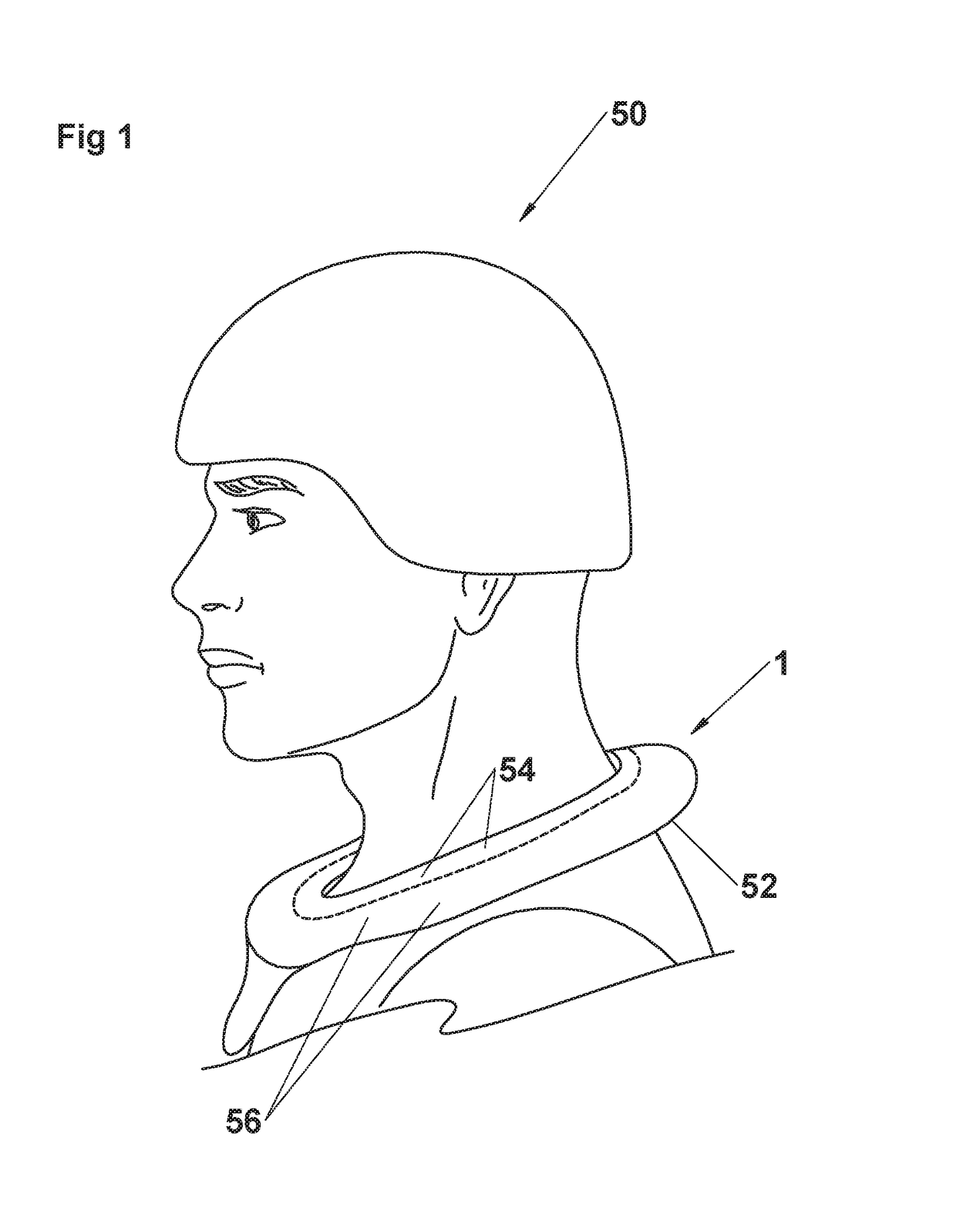 Inflatable blast-induced brain injury prevention device