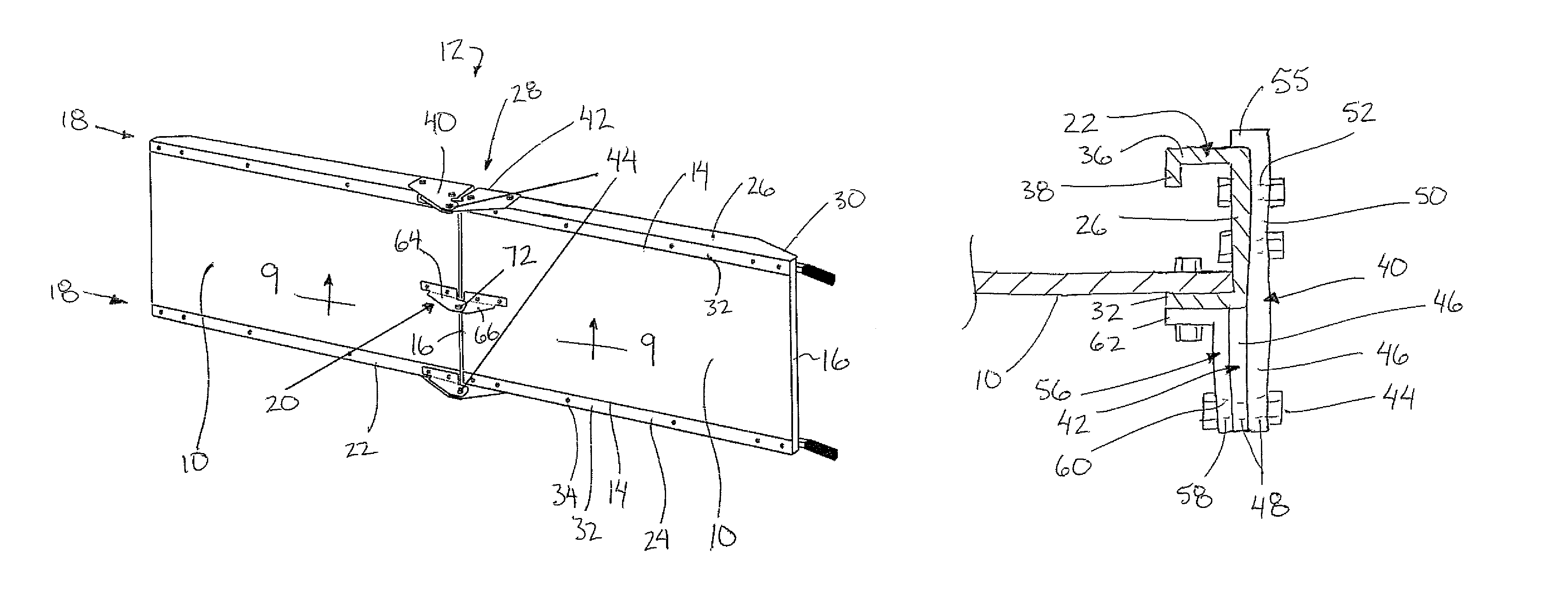 Hinged ramp assembly