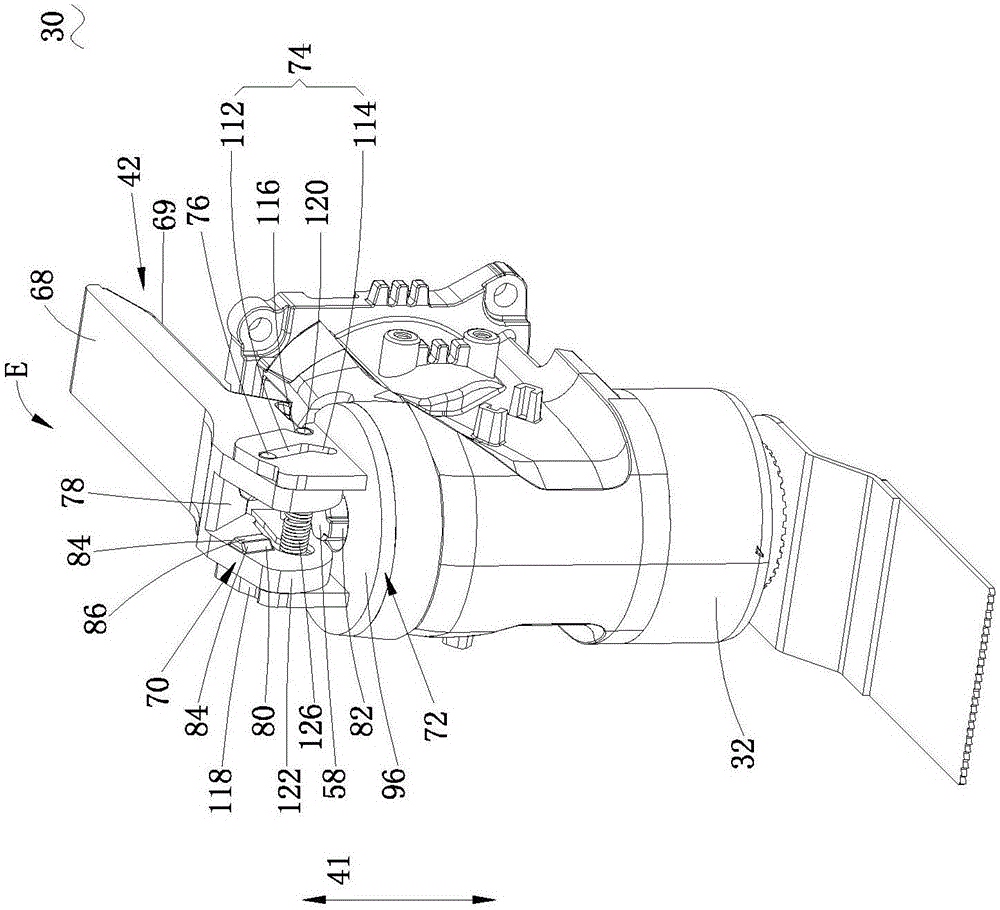 Handheld tool and clamping device thereof