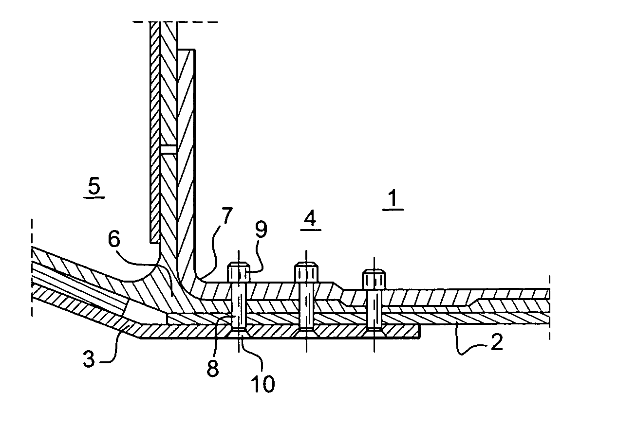 Method for making a laminated structure and aircraft provided with such a structure