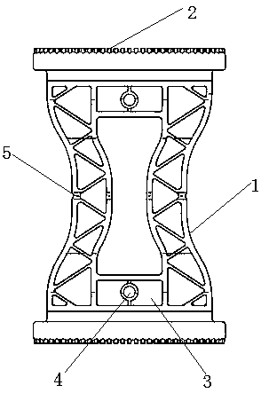 Support for connecting inner upper surface with inner lower surface of oil tank