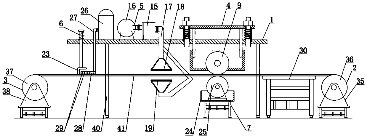 Printing and dyeing textile equipment for producing textile fabric and production method thereof