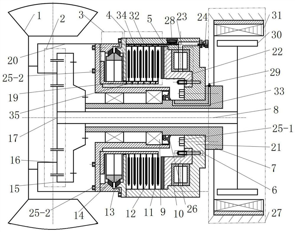 A heavy-duty electric vehicle wheel power and braking system assembly