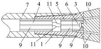 Directional drilling machine drill bit capable of assisting rapid drilling through ultrasonic vibration