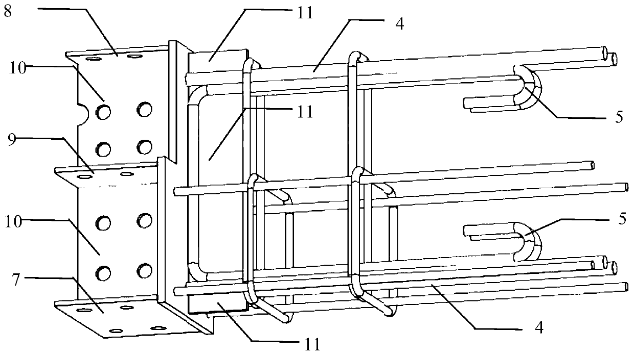 Fully fabricated reinforced concrete wall panel vertical bending-resistance beam joint structure through bolt connection