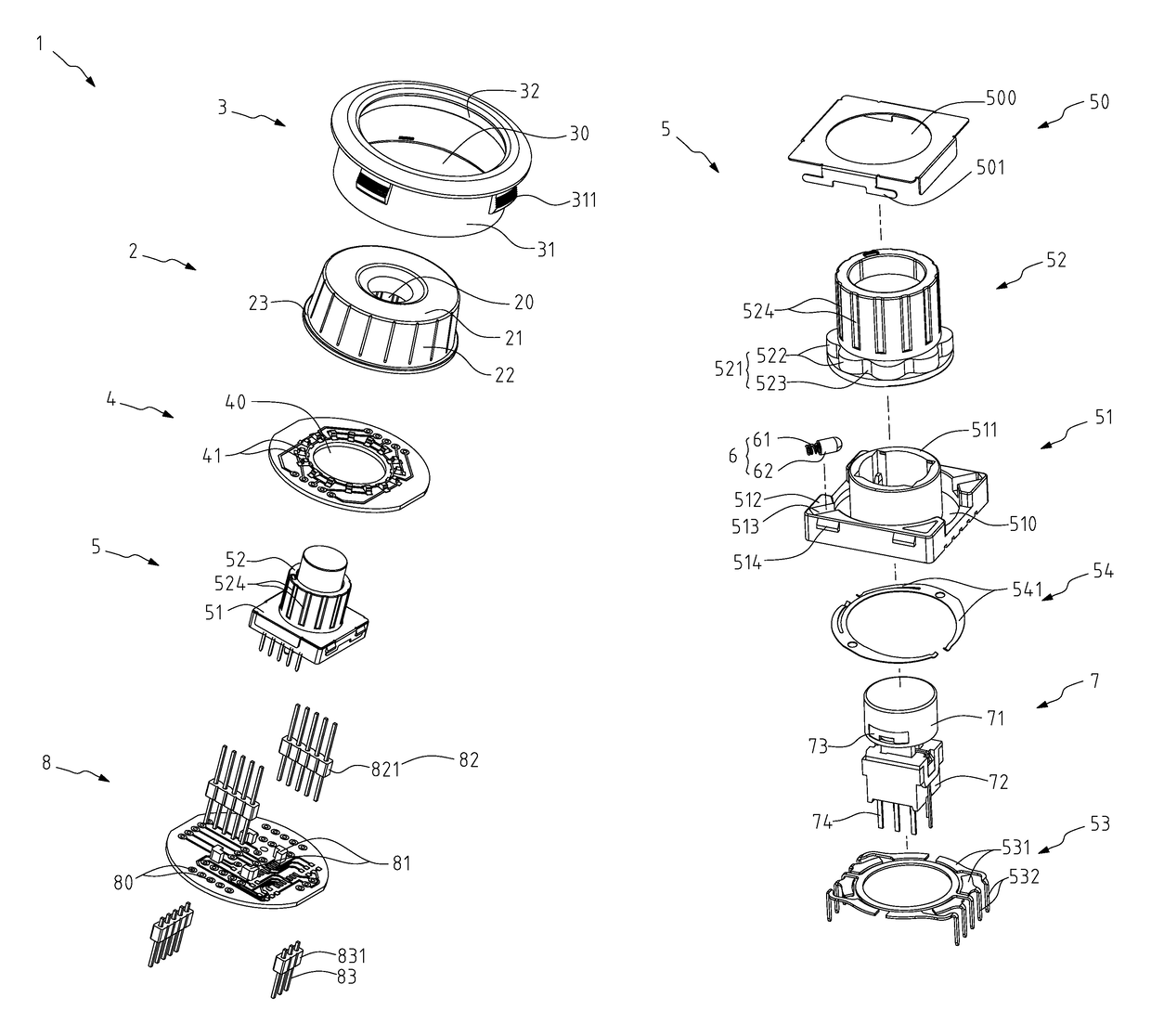 Rotary encoder switch