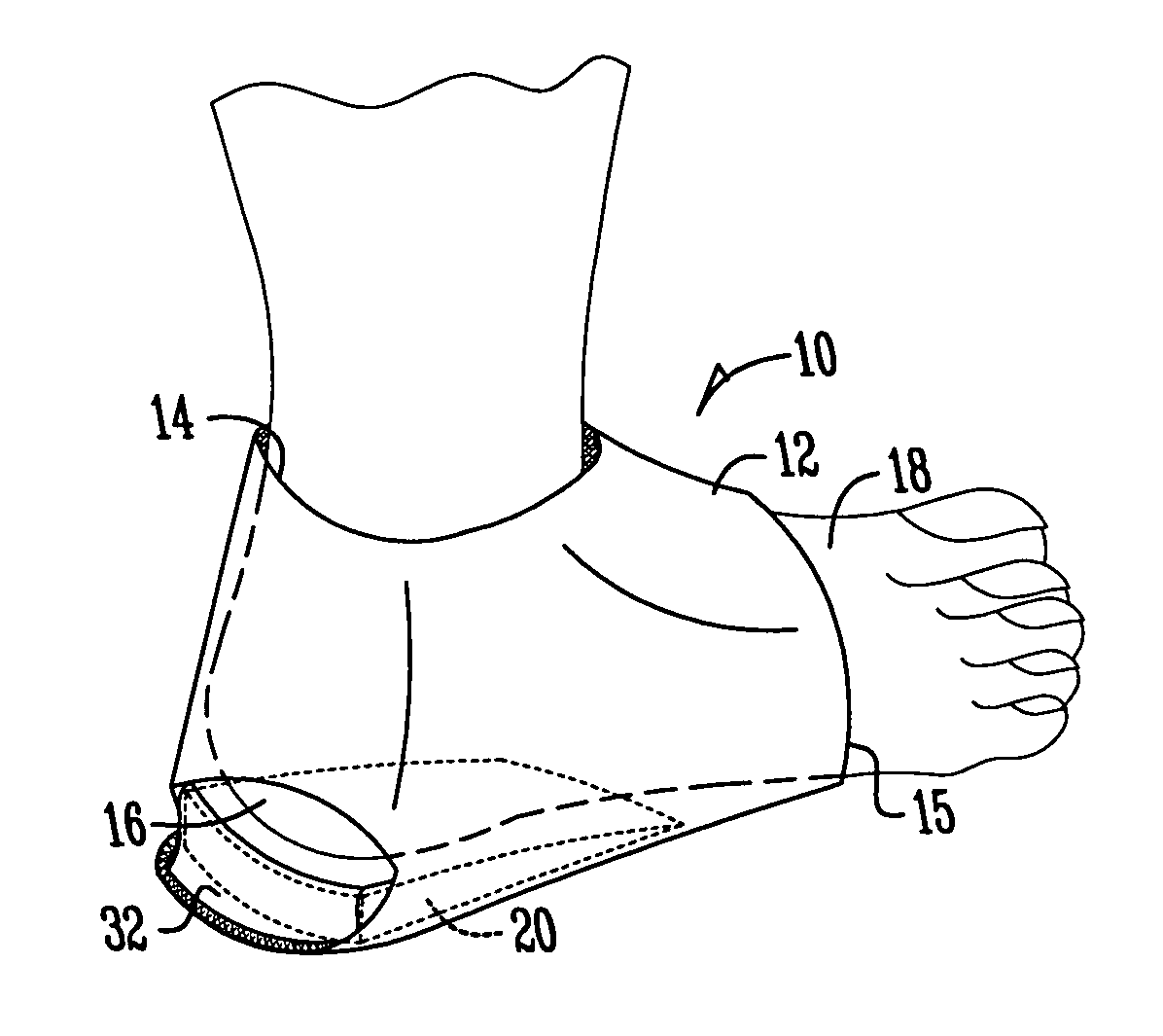 Device for heel shock absorption, swelling, and pain treatment