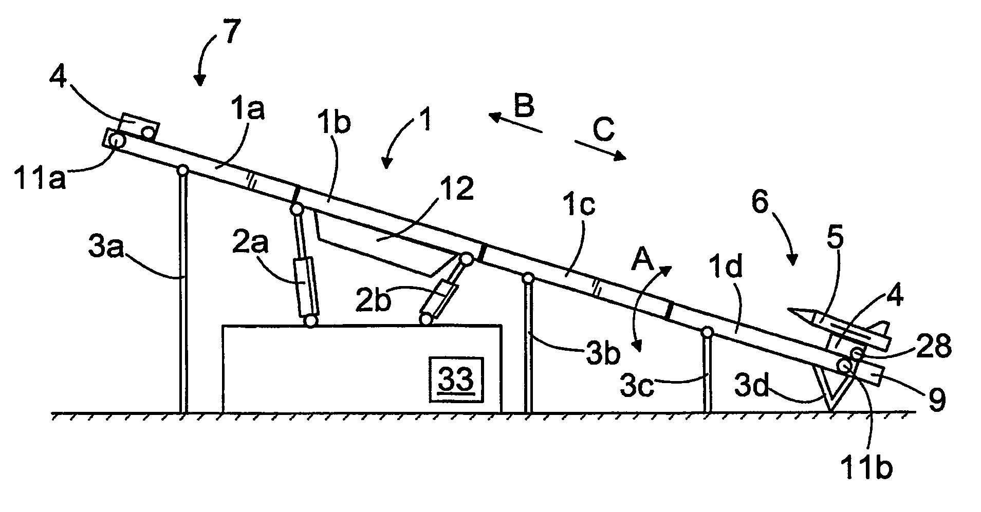 Method of launching a catapult, catapult, and locking device
