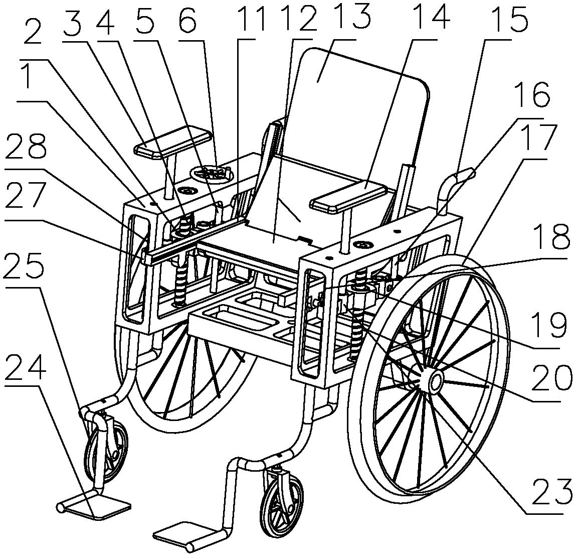 Liftable rehabilitation assistance wheelchair