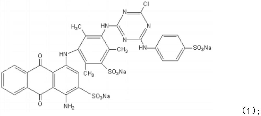 A kind of blue active dye and preparation method thereof